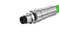 M8X1.0 Front fastened M8X1.0 male socket, A Coded 4pin, with cable L=500mm, free end