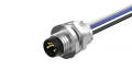 M8X1.0 Rear fastened M10X0.75 male socket, A Coded 4pin, with lize L=200mm, free end