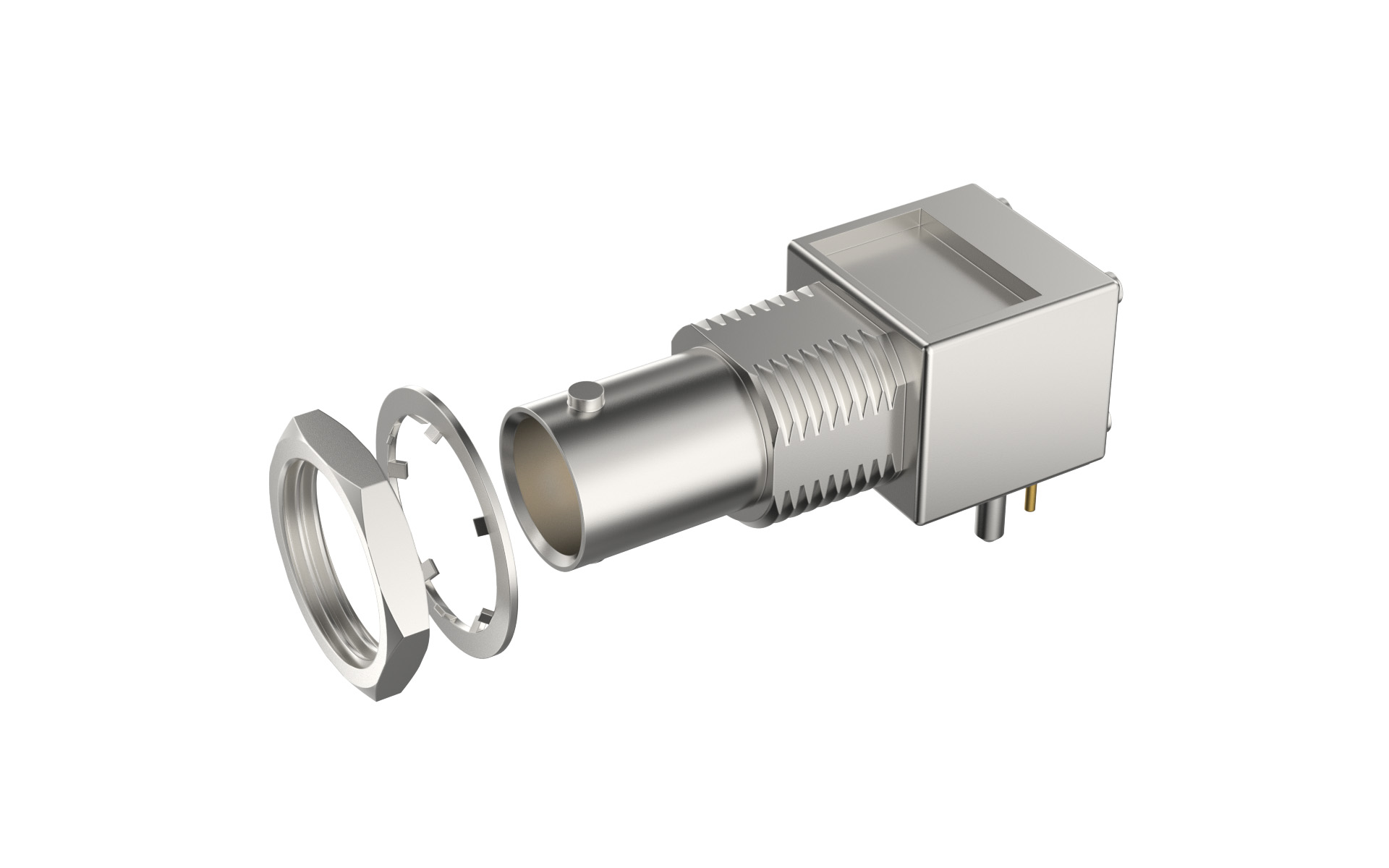 BNC, Jack, 75Ω, socket, Right angle(90°), Through hole