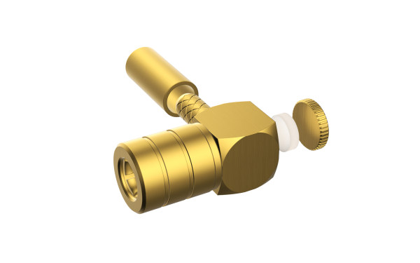 SMB ,插头 ,75欧姆 ,孔 ,90°直角 , ,焊线式