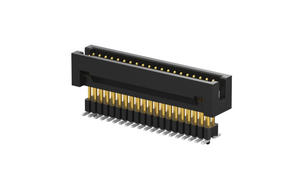 简易牛角,1.27mm,30位,垂直(180度),表面贴装,PA6T