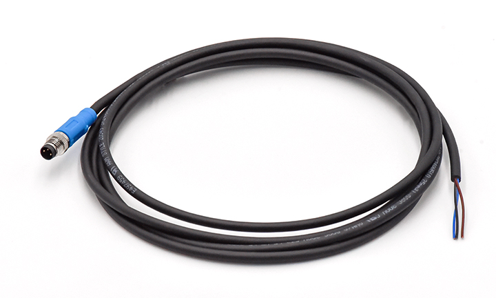 M8 CABLE MALE STRAIGHT ENDED UNSHIELED, A-CODED, 3Circuits, PLUG, 0°, PUR, 2M