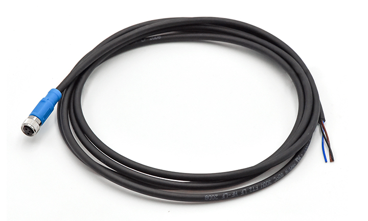 M8 CABLE FEMALE STRAIGHT SINGLE ENDED, A-CODED, 3Circuits, PLUG, 0°, PUR, 2M