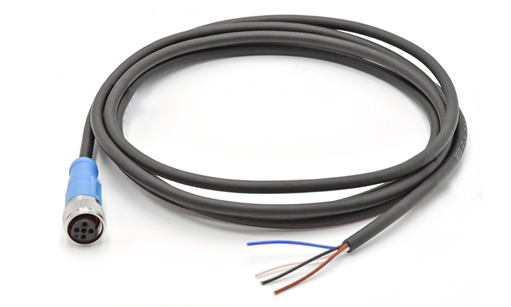 M12 CABLE STRAIGHT ENDED UNSHIELED, A-CODED, 4Circuits, PLUG, 0°, PUR, 2M