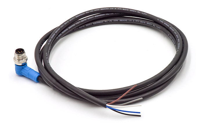 M12 CABLE 45 ANGLE ENDED UNSHIELED, A-CODED, 5Circuits, PLUG, 45°, PUR, 2M