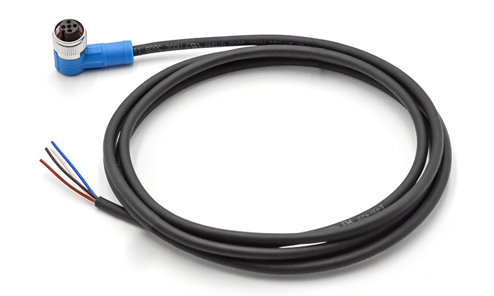 M12 CABLE 45ANGLE ENDED UNSHIELED, A-CODED, 4Circuits, PLUG, 45°, PUR, 2M