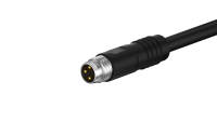 Snap-in M8X1.0 A coded 3pin male straight singel end , L=2M