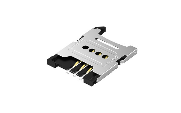 Mini SIM卡连接器 6触点(H1.8)(掀盖式)