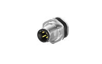 PG9, Front lock circular connector, Male, Socket, Bcoding, 4Circuits, pin, Vertical(180°), Through hole