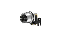 M12X1.0 elbow female socket, X-code, 8-position, shielded, IP67, pre board installation, CAT6A