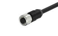 M12X1.0 A Coded 12pin, female straight single end, cable length L=2m，unshielded