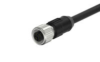 M12X1.0 B Coded 4pin, female straight single end, cable length L=2m，shielded