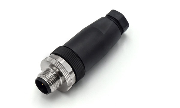 M12X1.0 公插头,直头螺钉类型（非屏蔽） ,A-编码 ,3位 ,PG9螺纹