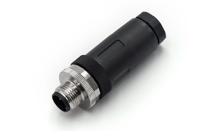 M12X1.0 MALE A CODE, ST UNSHIELDED SCREW, 4Circuits, PG7