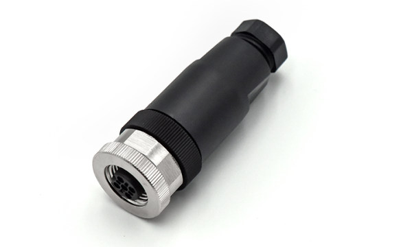 M12X1.0 母插头，直头螺钉类型（非屏蔽） ,A-编码 ,3位,PG7