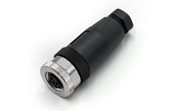 M12X1.0 FEMALE ST UNSHIELDED SCREW, A-CODED, 4Circuits, PG7