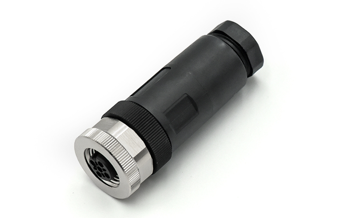 M12X1.0 FEMALE ST UNSHIELDED SCREW, A-CODED, 5Circuits, PG7