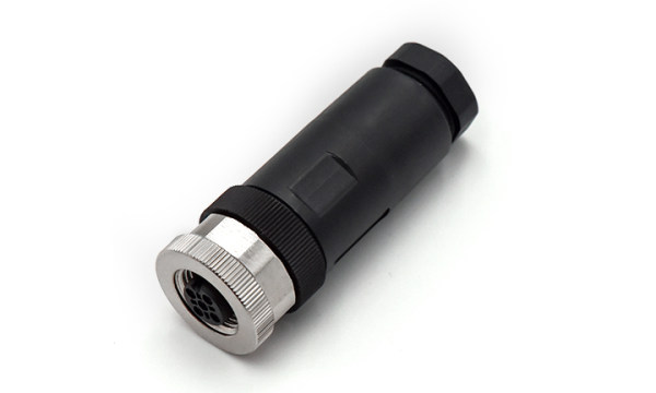 M12X1.0 母插头，直头螺钉类型（非屏蔽） ,A-编码 ,5位 ,PG9螺纹