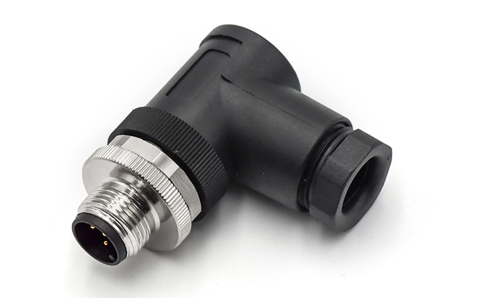 M12X1.0 MALE, RA UNSHIELDED SCREW TYPE, A-CODED, 3Circuits, PG7