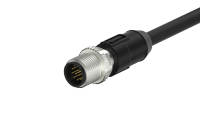 M12X1.0 A Coded 12pin, male straight single end, cable length L=2m，shielded