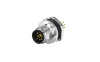 PG9, rear lock circular connector, Male, Socket, A coding, 12Circuits, pin, Vertical(180°), Through hole