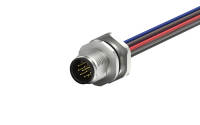 M12 male circular connector, unshielded, single wire, 12-core, A-code IP68, M16X1.5, Rear lock