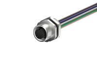 M12 female circular connector, unshielded, single wire, 12-core, A-code IP68, M16X1.5, Rear lock
