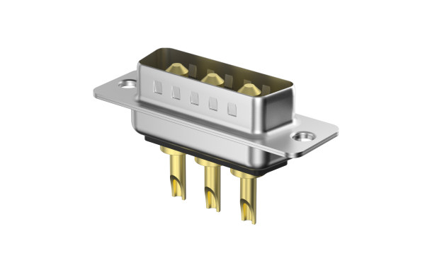 大电流混装D-SUB 3位,3W3,公,垂直(180度),焊线,0.075μm,10A,