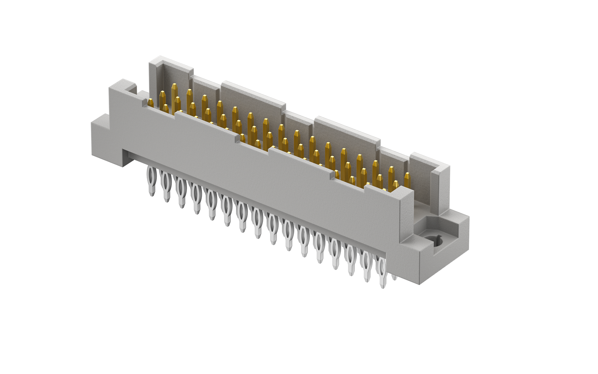 Eurocard Connector,2.54mm,Male,3 rows,48Circuits,Vertical(180°),Through hole press-fit