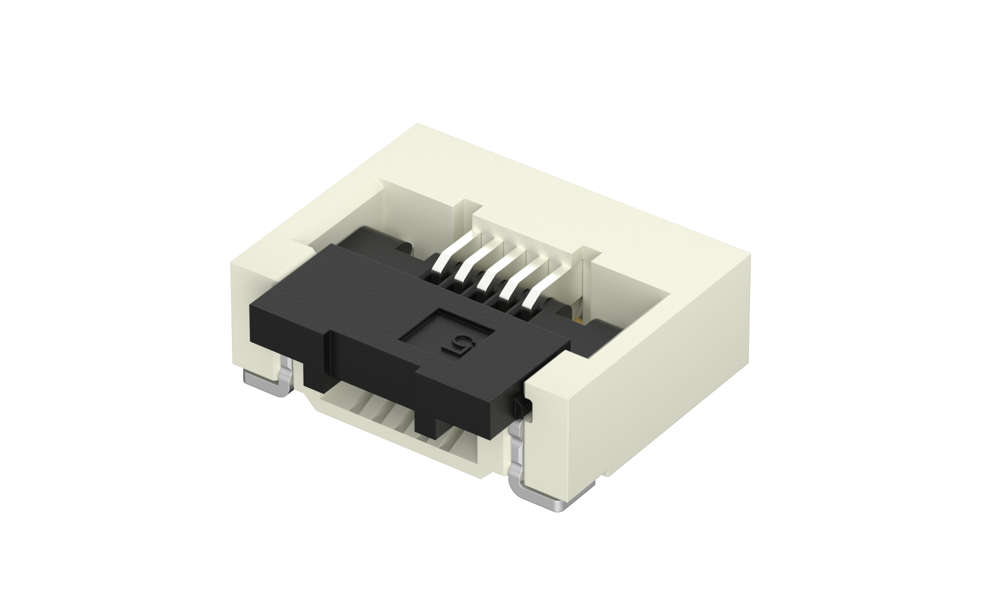 FPC/FFC Connector, 0.5mm, 5 Circuits, Right angle(90°), SMT, Bottom contact , Front flip, H2.55