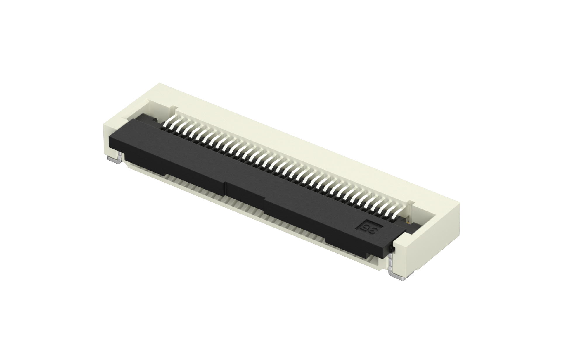 FPC/FFC Connector, 0.5mm, 35 Circuits, Right angle(90°), SMT, Bottom contact , Front flip, H2.55