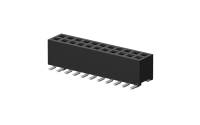 Female Header 1.27mm 180°Vertical Double Row 20Circuits(SMT)(1μ'')