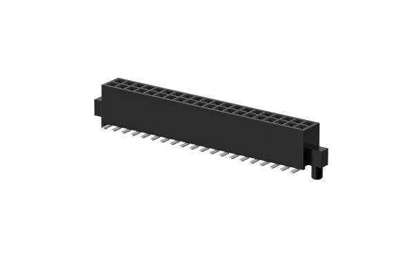 排母 1.27mm (H4.55) ,双排 ,14位 ,立贴 ,1μ" ,PA6T
