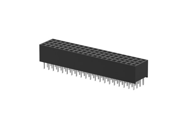 排母 2mm (H6.35) ,四排 ,112位 ,180°插件 ,1μ" ,PA6T