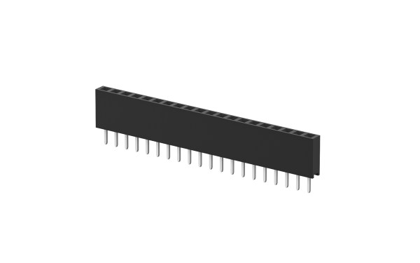 排母 2mm (H6.35) ,单排 ,4位 ,180°插件 ,1μ" ,PA6T
