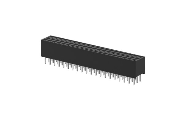 排母 2mm (H6.35) ,三排 ,102位 ,180°插件 ,1μ" ,PA6T