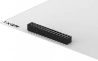 Female Header 2mm, Double row, 64Circuits, 180° Vertical(SMT), Gold flash, PA6T