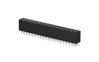 Female Header 2.54mm, Double row, 34Circuits, 180° Vertical(DIP), PA6T