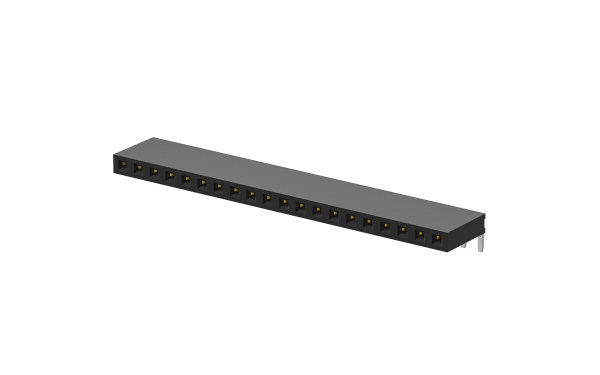 排母 2.54mm 90°插件 单排 22位(6T)(1μ'')