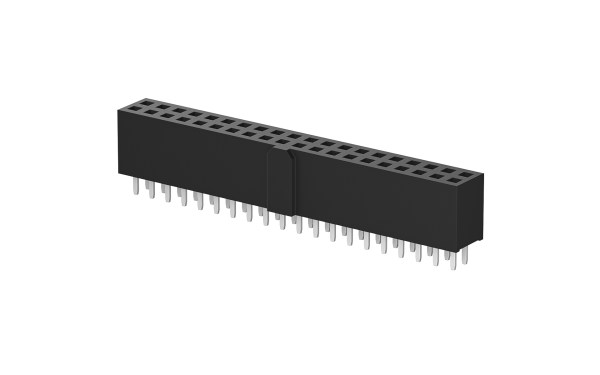 排母,2.54mm,双排,60位,垂直(180度),通孔焊接,0.025μm,PA6T,H8.5