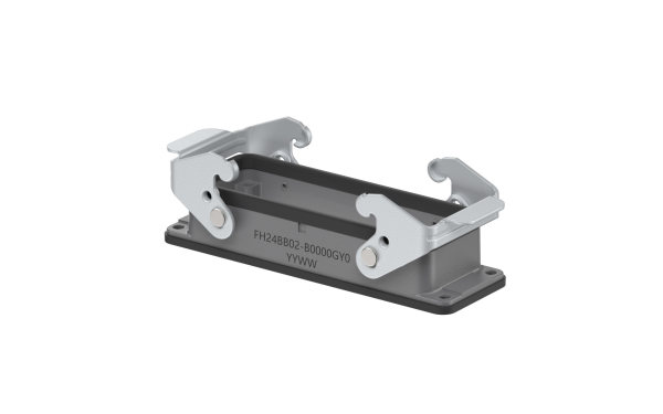 重载连接器, H24B下壳, 底部出线，铝合金, 灰色, IP65