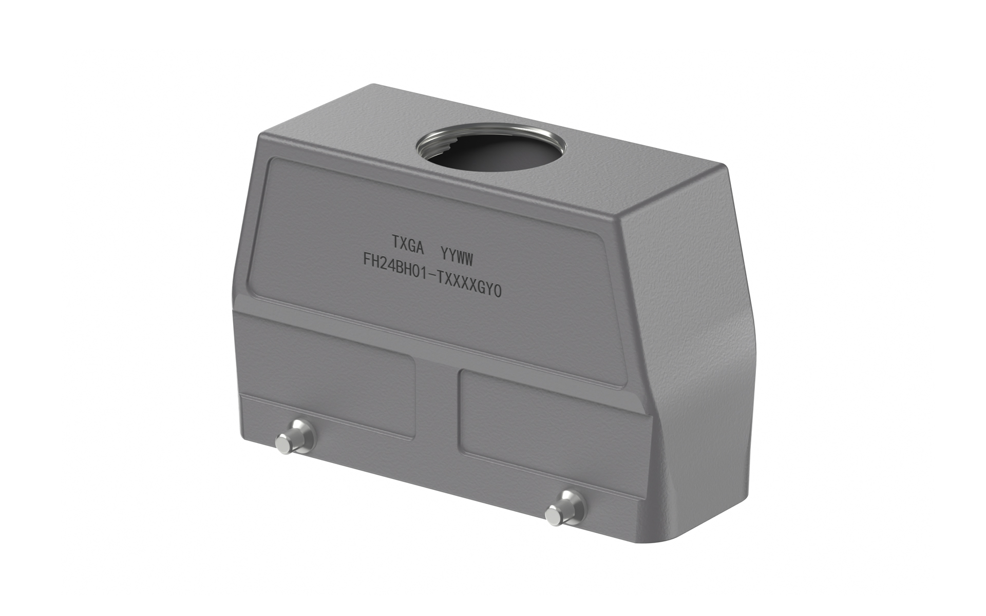 Heavy-duty connector, H24B Hood, Top cable entry, M32, Al-alloy, Gray, IP65