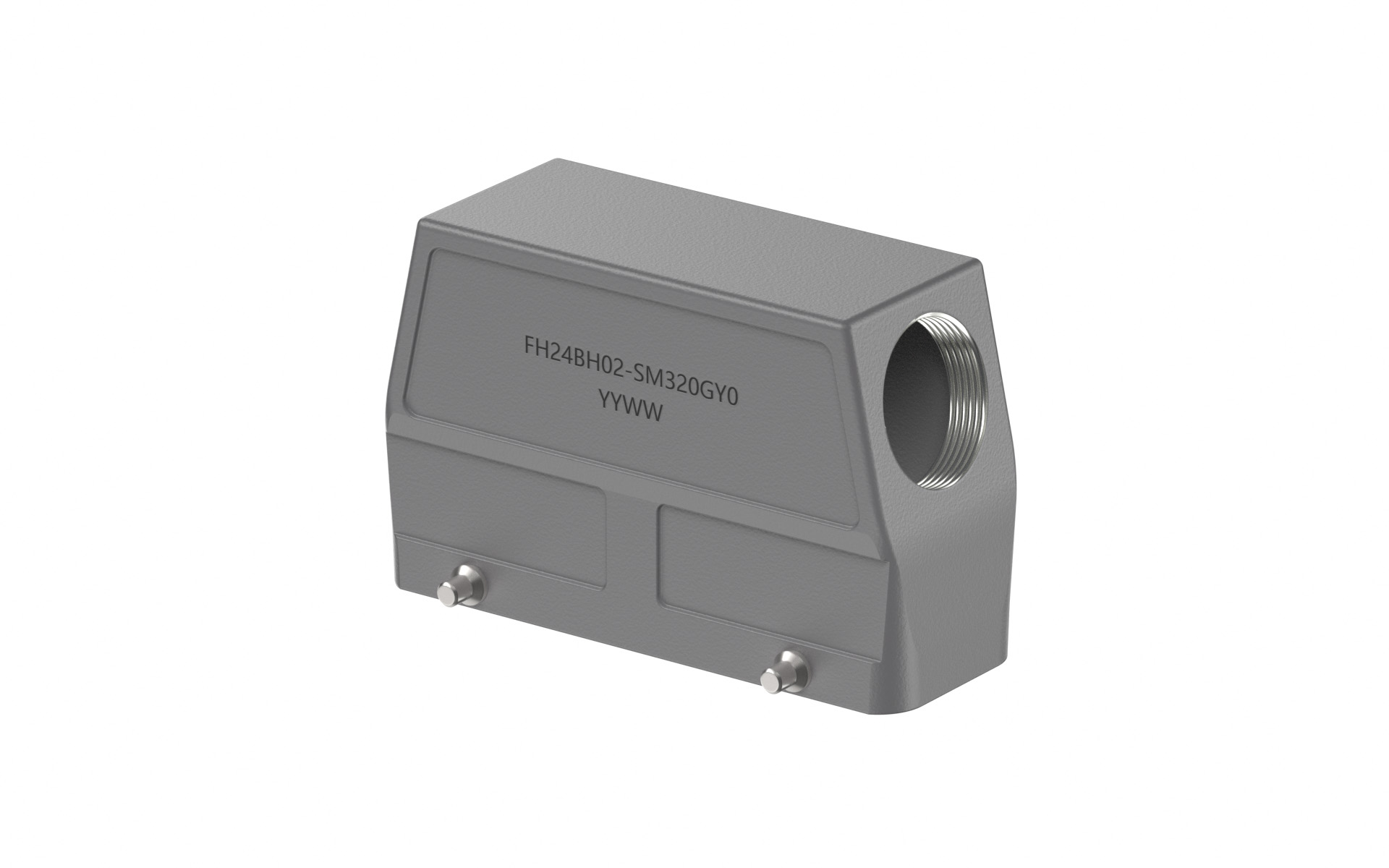 Heavy-duty connector, H24B Hood, Side cable entry, M32, Al-alloy, Gray, IP65