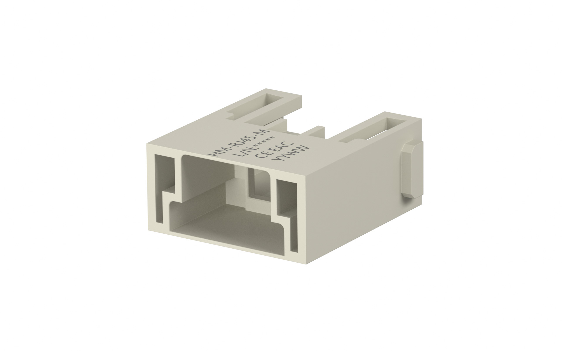 Heavy-duty connector, HM-RJ45 modular insert, Male