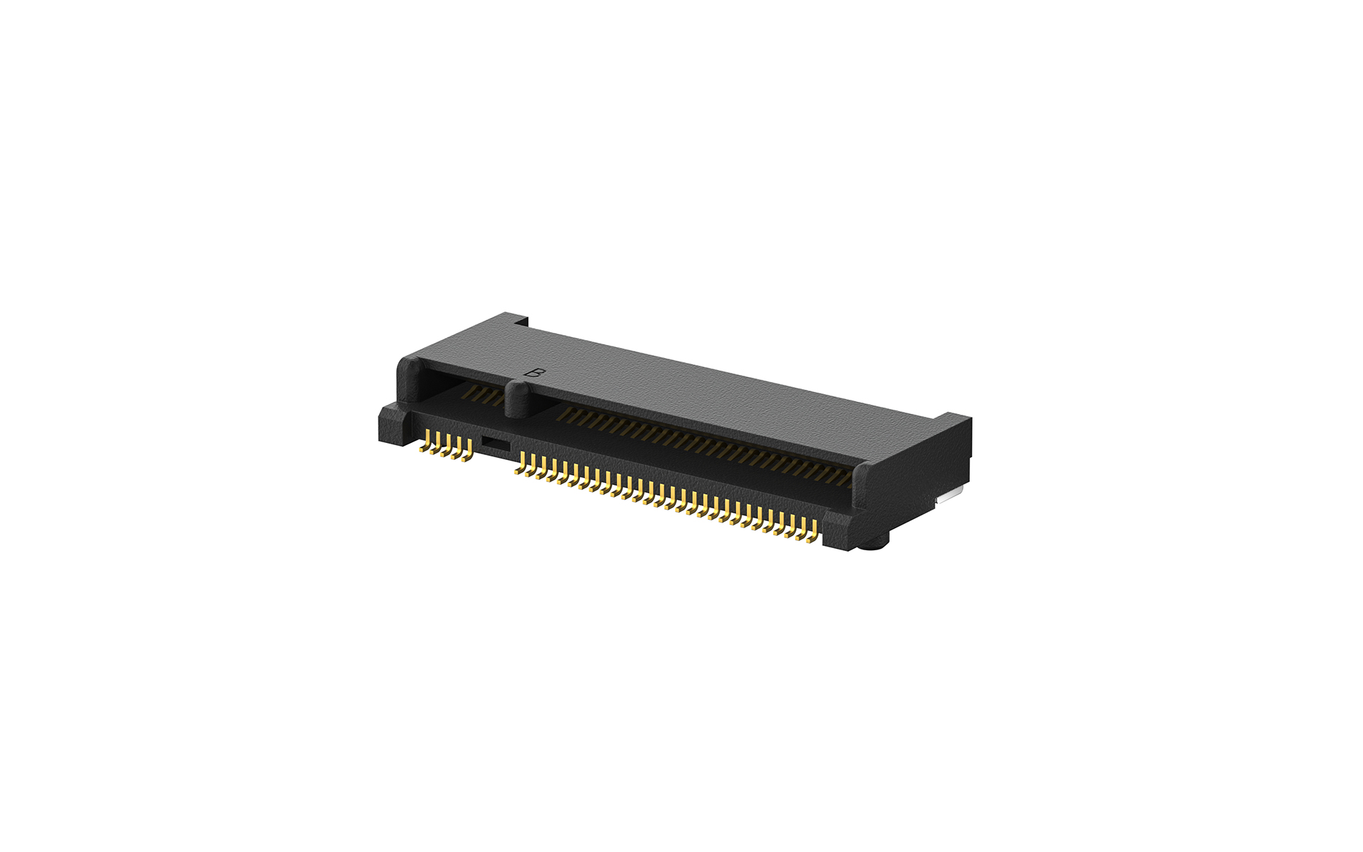 M.2, 0.5mm, Female, 67Circuits, Right angle(90°), SMT, Black, B Key, H3.2mm