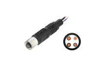 M5x0.5 4Circuits female straight single end, cable length L=2M