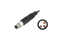 M5x0.5 3Circuits male straight single end, cable length L=2M