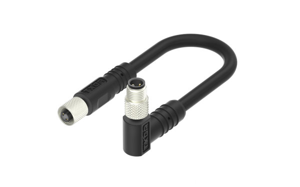 M5x0.5 2芯公端直头双端带线长L=2米