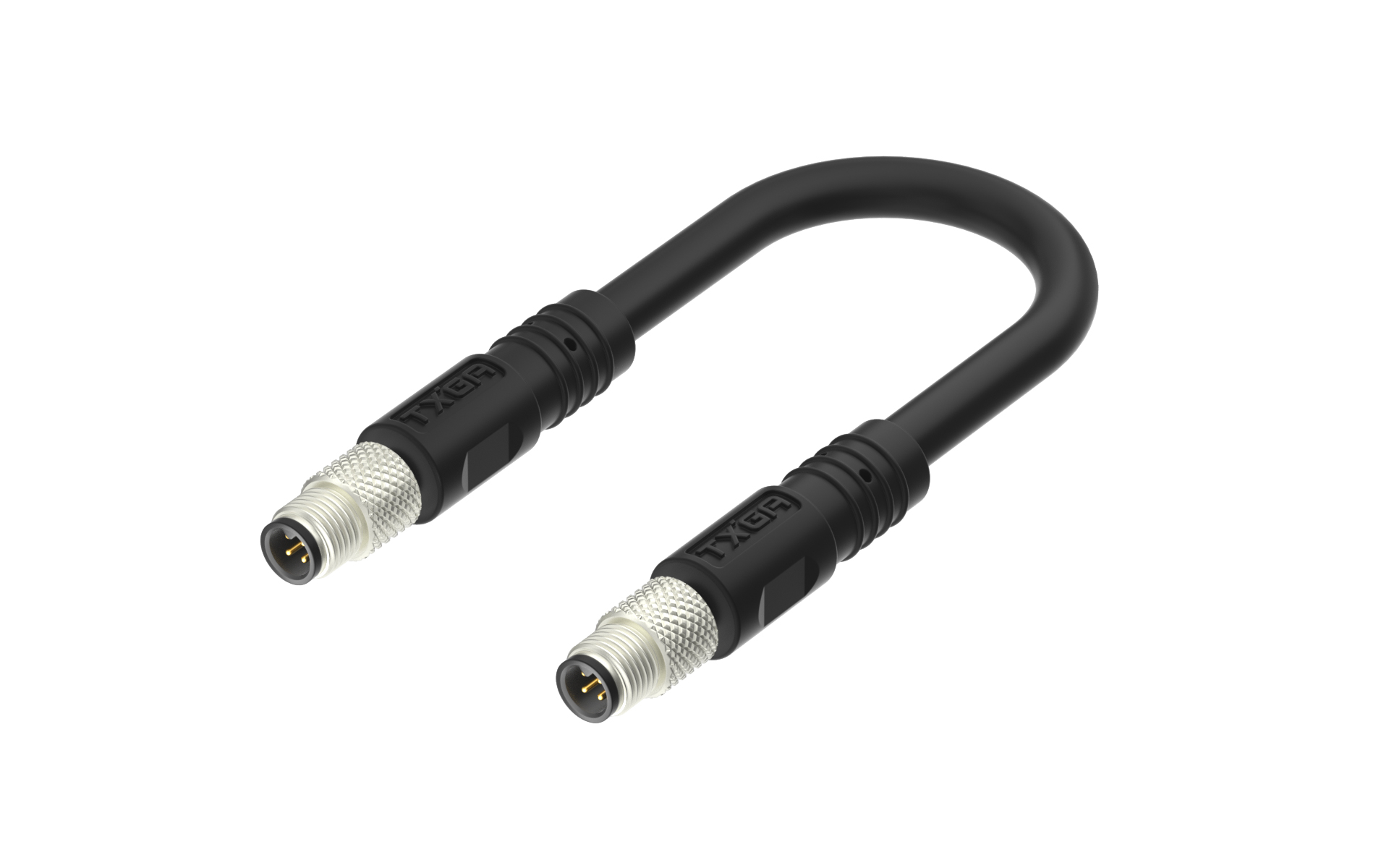 M5x0.5 4Circuits male straight single double cable length L=2M