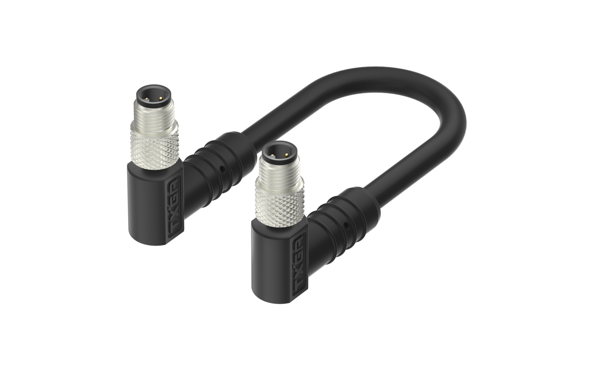M5x0.5 2Circuits male right angle double cable length L=2M, housing entry 90°